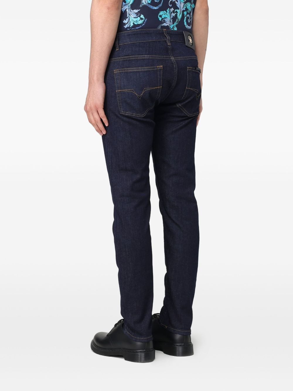 logo-patch five-pocket jeans - 2