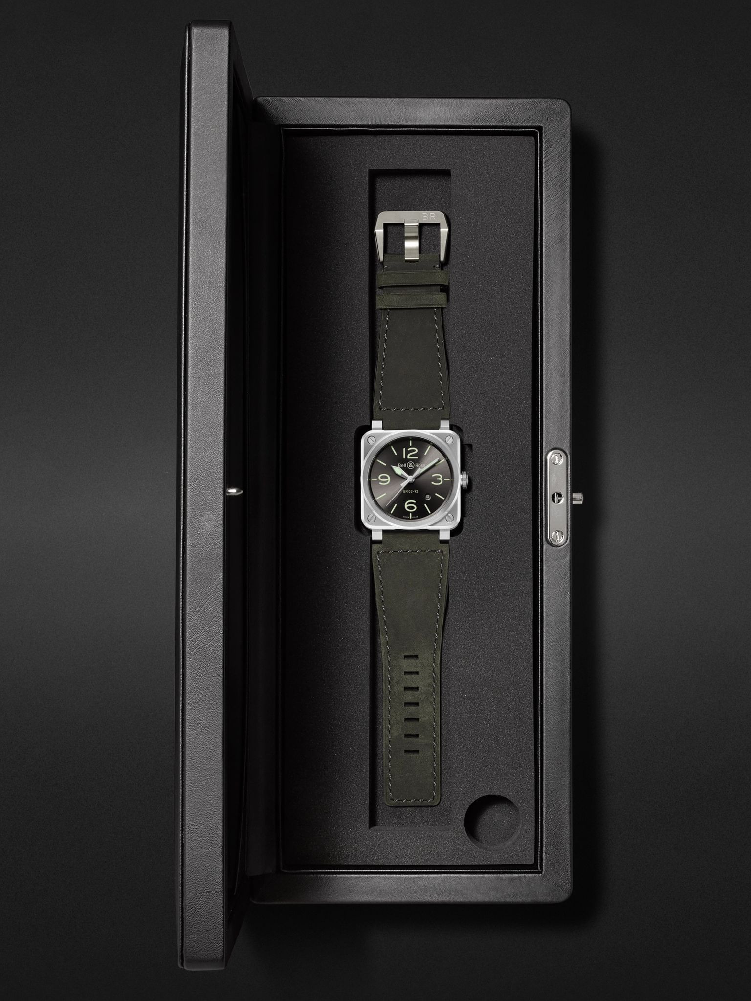 BR 03-92 Grey Lum Automatic 42mm Stainless Steel and Leather Watch, Ref. No. BR0392-GC3-ST/SCA Black - 7