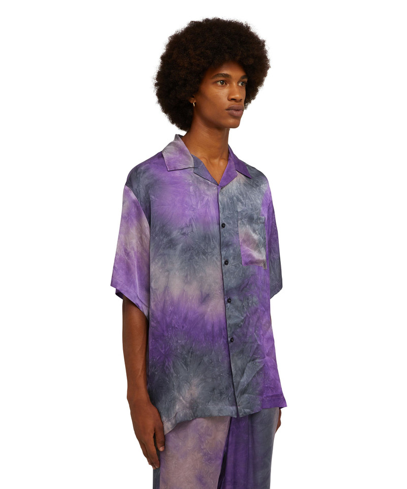Viscose fluid tie dye short-sleeved shirt - 1