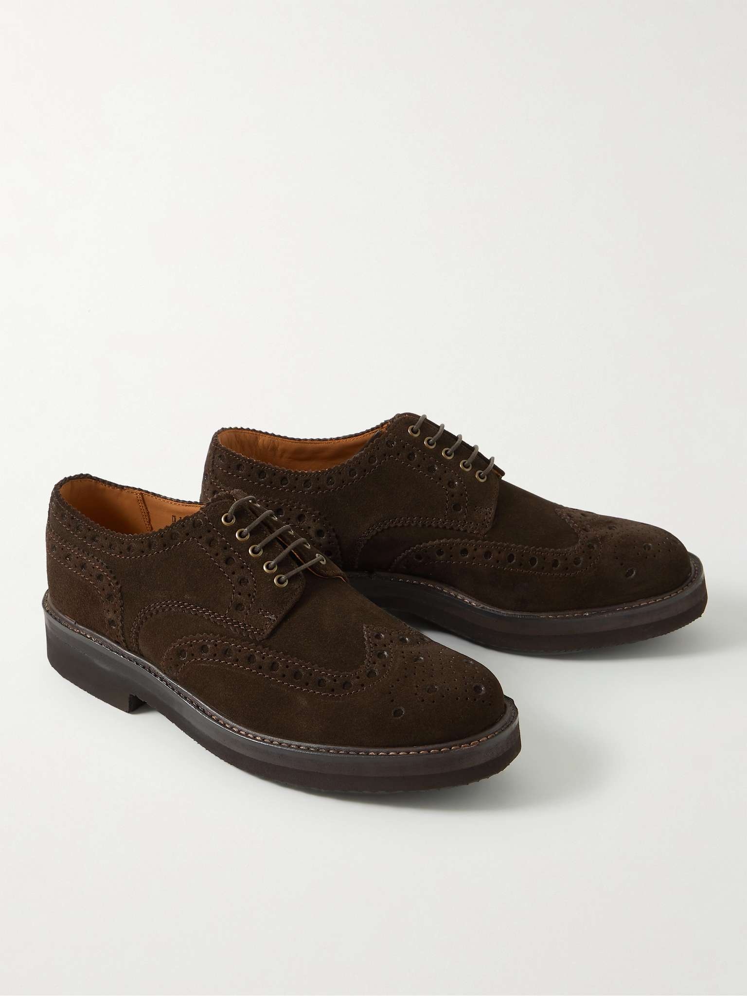 Archie Suede Wingtip Brogues - 4