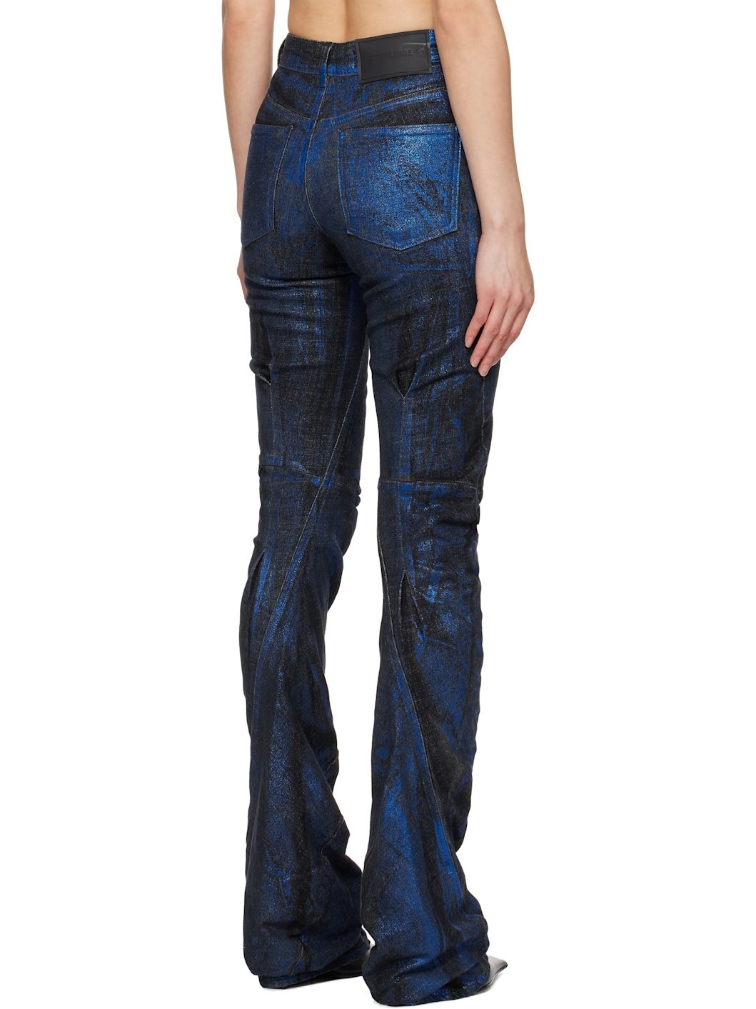 SSENSE Exclusive Black & Blue Drape Denim Jeans - 3