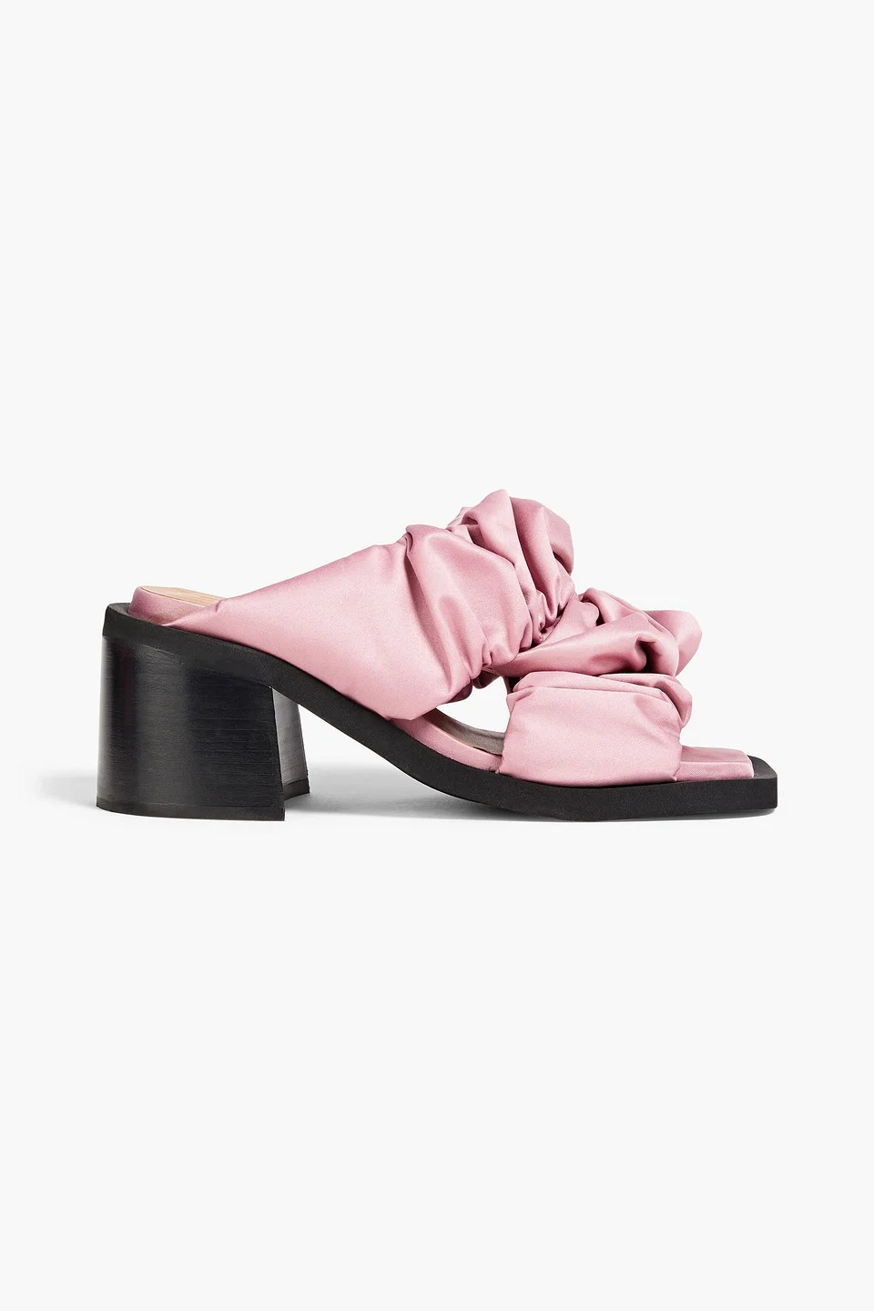 Ruched satin mules - 1