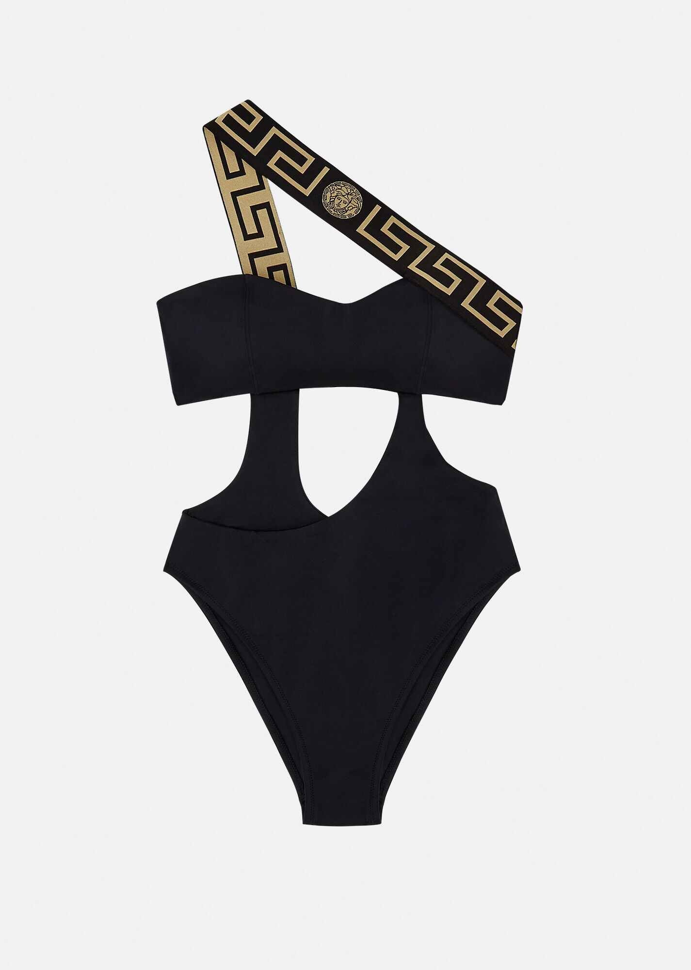 Greca Border One-Piece Swimsuit - 1