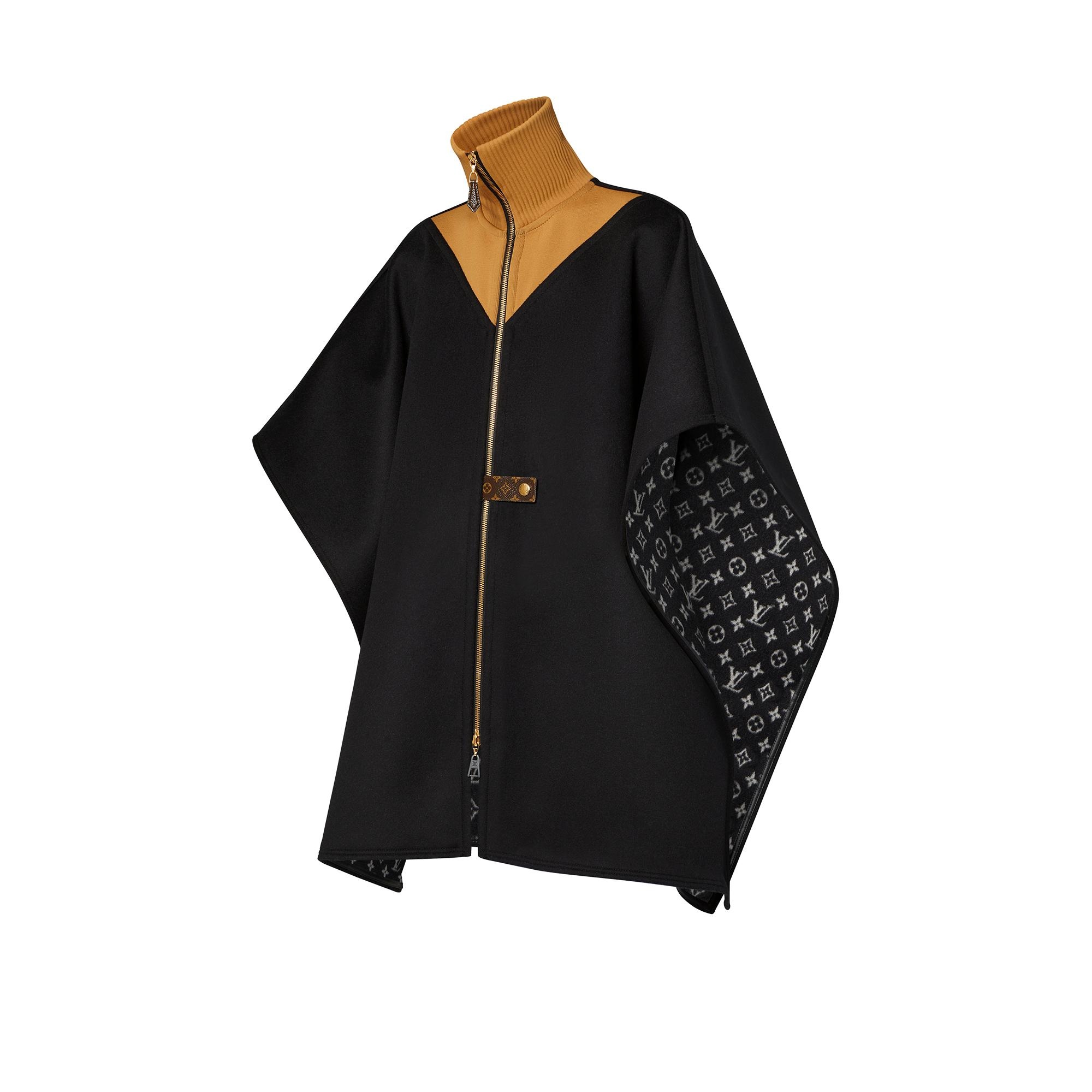 Sporty High Neck Double Face Cape - 2