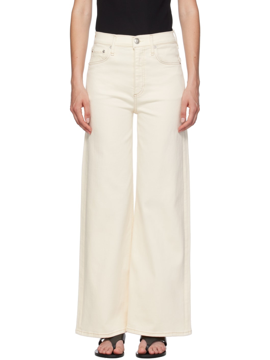 Off-White Sofie Ankle Wide-Leg Jeans - 1