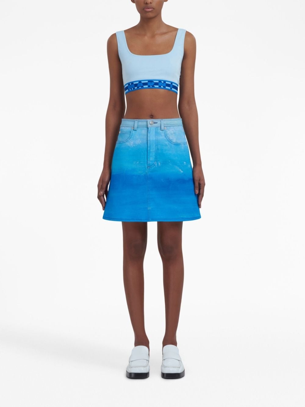 tie-dye A-line skirt - 3