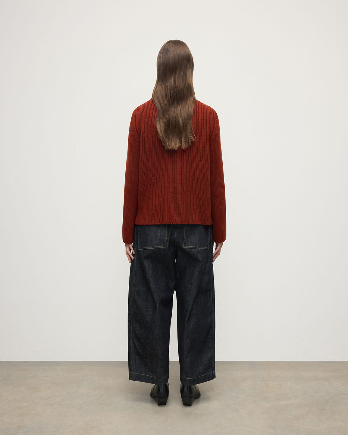Roll-Collar Red Cashmere Jumper - 4