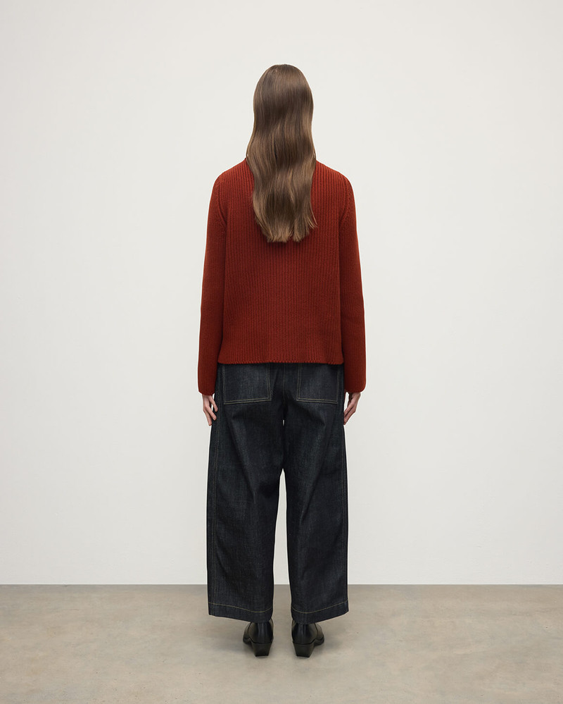 Roll-Collar Red Cashmere Jumper 4