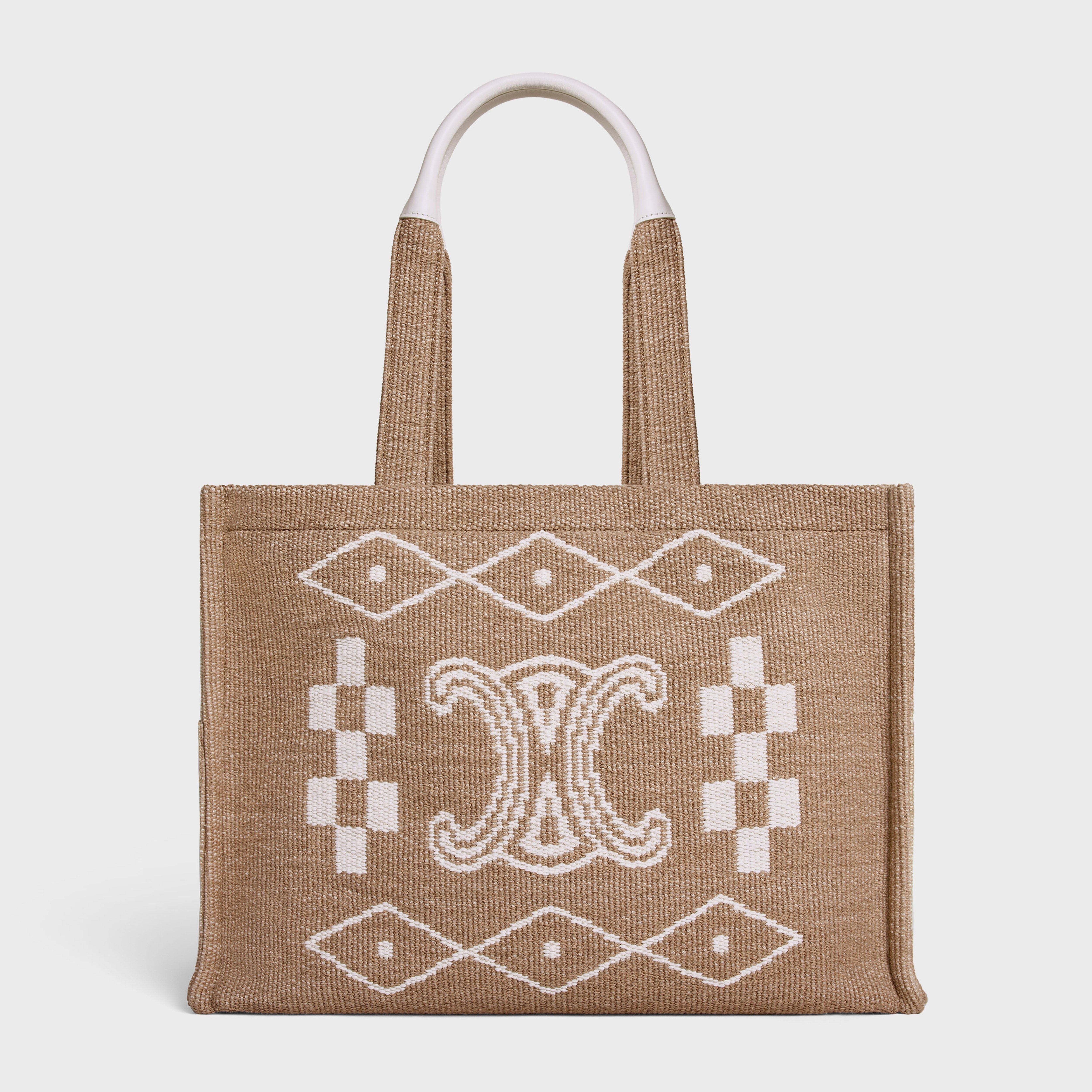 Large Cabas Thais in TEXTILE AND CALFSKIN - 5