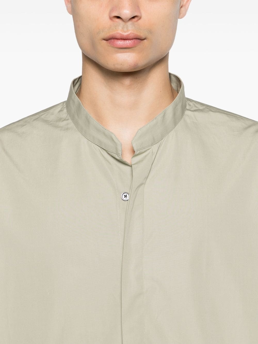 band-collar cotton shirt - 6