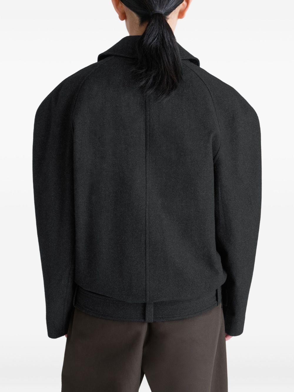 raglan-sleeve belted jacket - 5