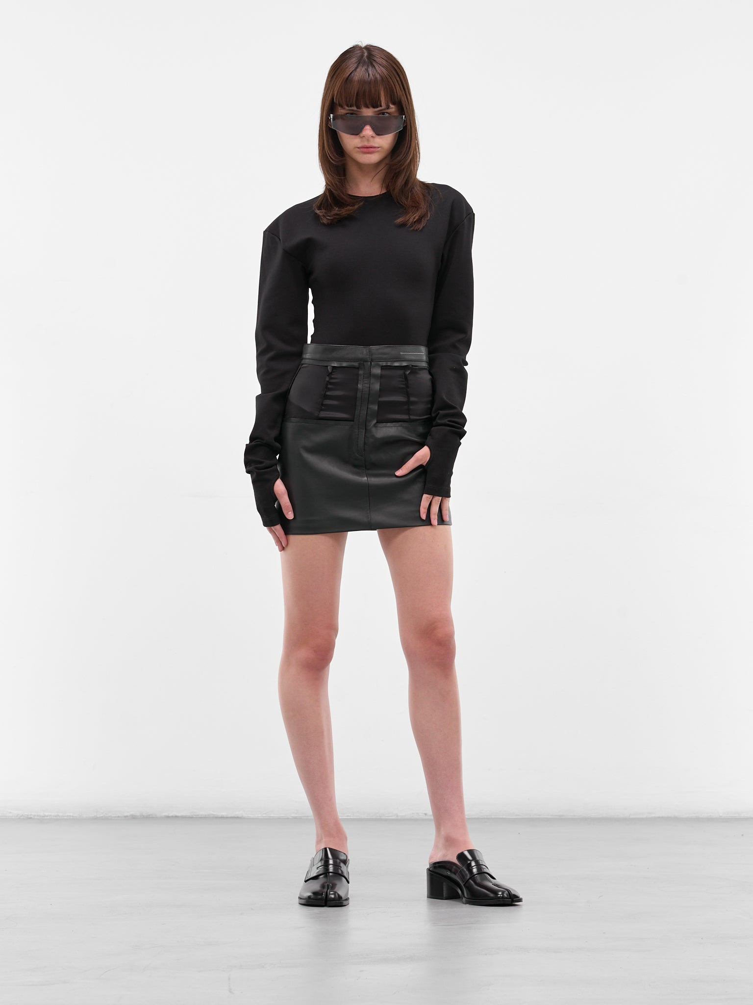 Black Thumbhole Long Sleeves Bodysuit - 6