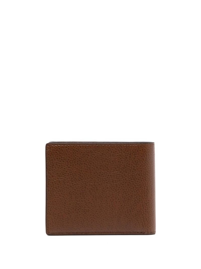 grained logo-print leather wallet - 2