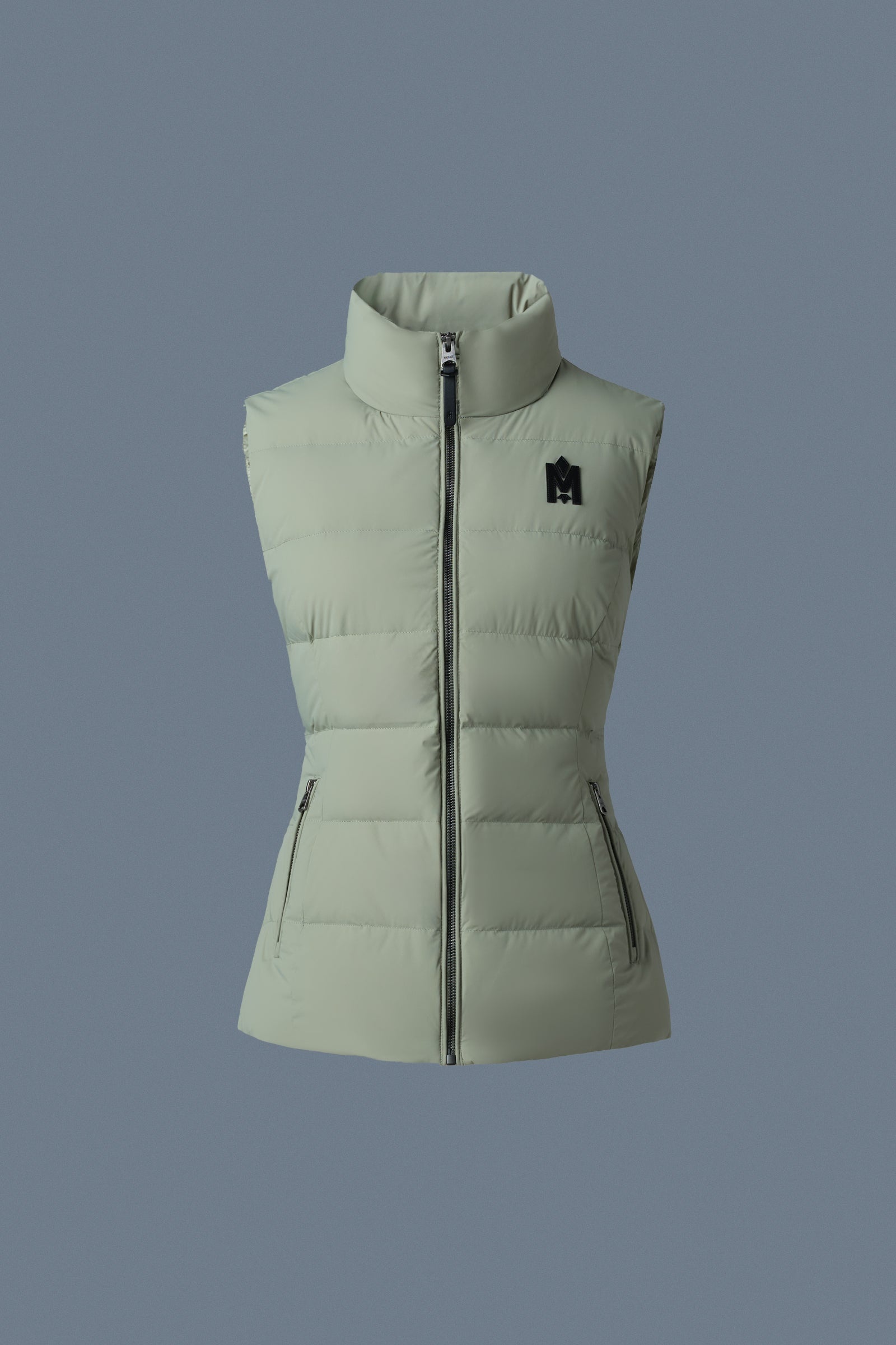 GISELA Stretch light down vest with stand collar - 1
