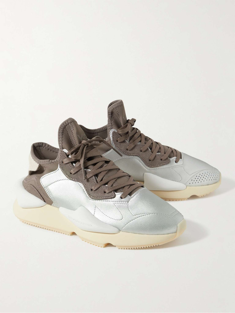 Kaiwa Neoprene-Trimmed Full-Grain Leather Sneakers 4