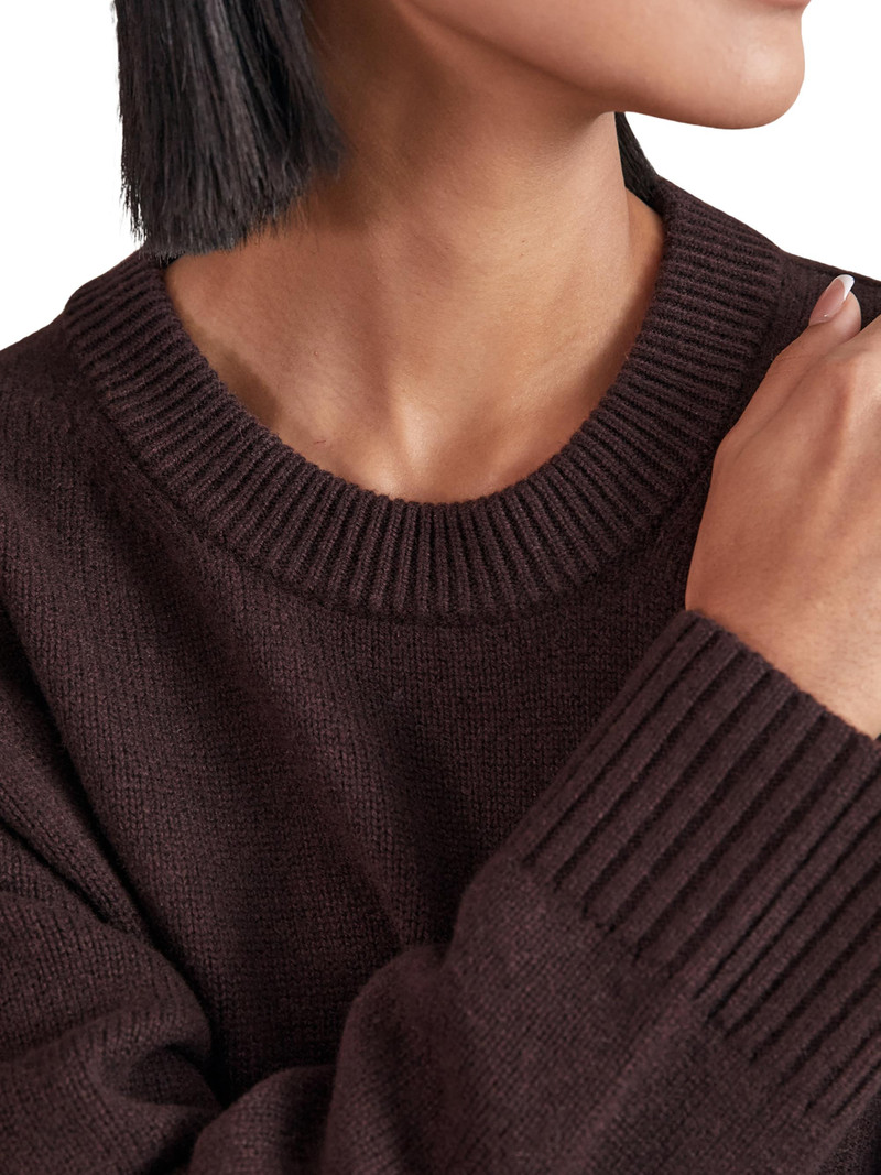Women's Ella Wool-Cashmere Sweater - Plum 4