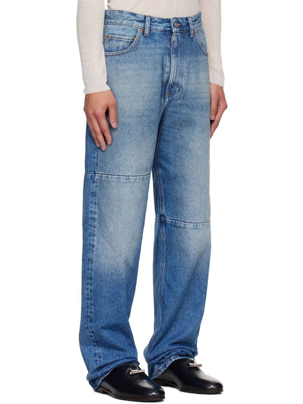 Blue Tapered Jeans - 2