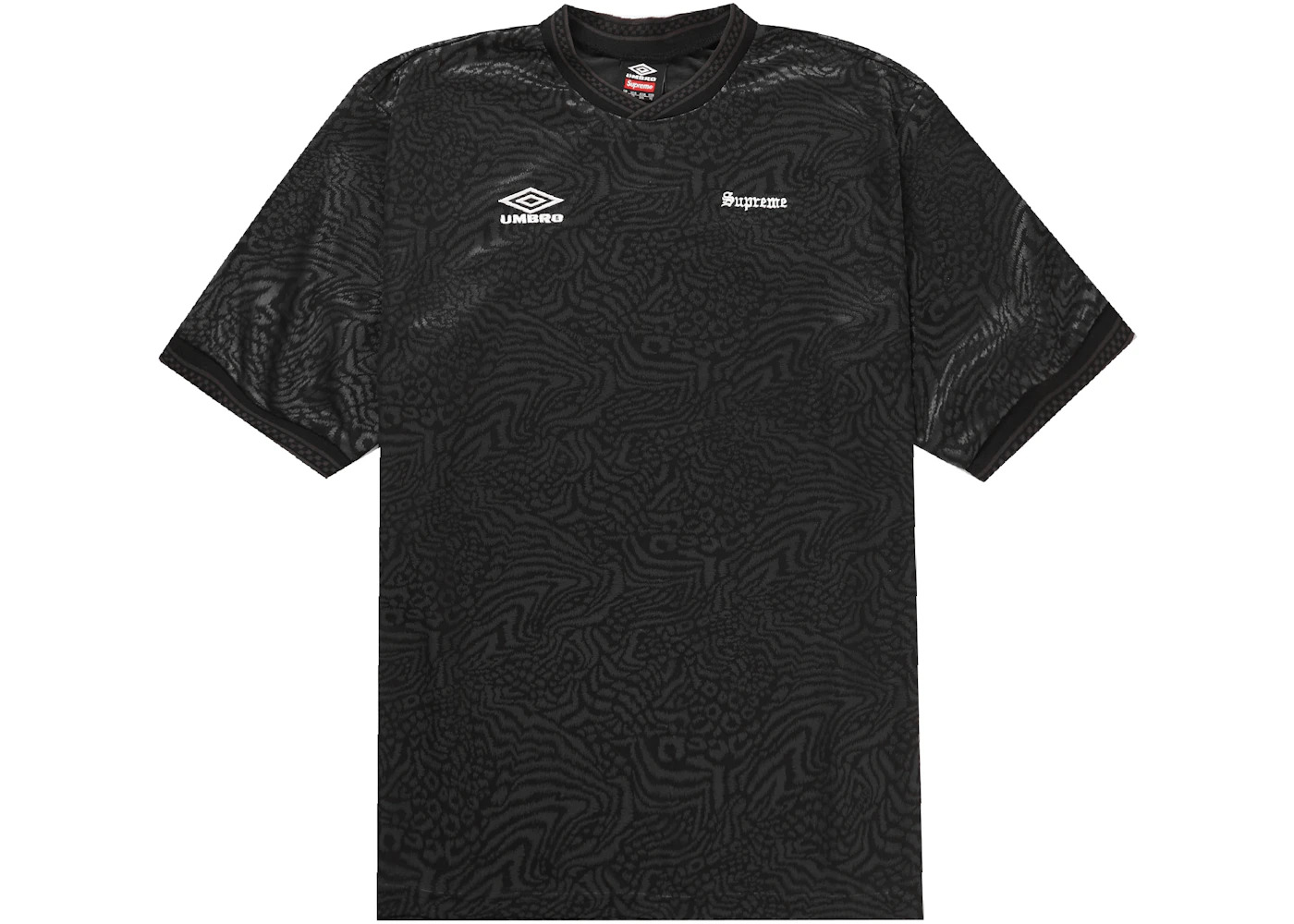 Supreme Umbro Jacquard Animal Print Soccer Jersey Black - 1