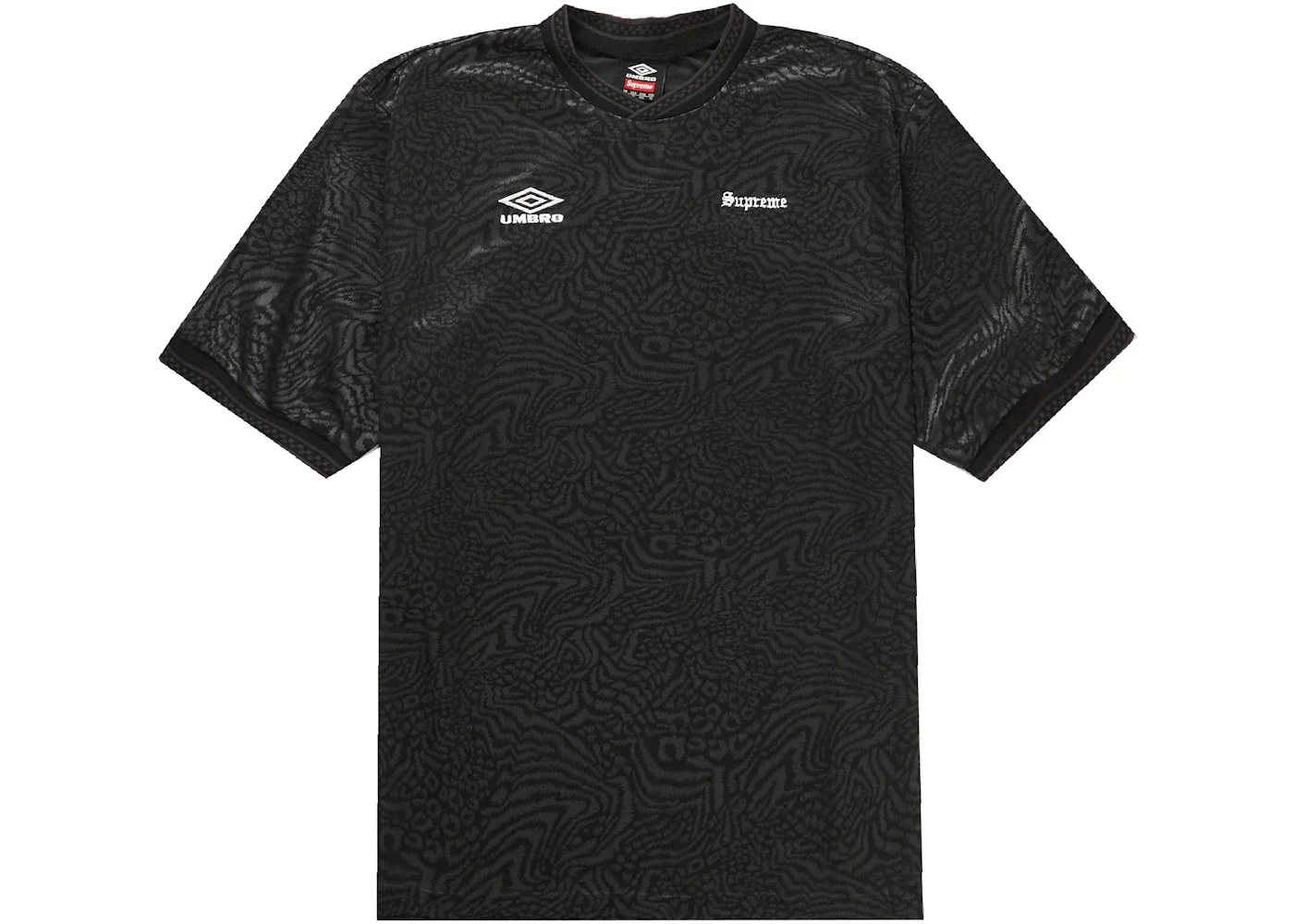 Supreme Umbro Jacquard Animal Print Soccer Jersey Black - 1