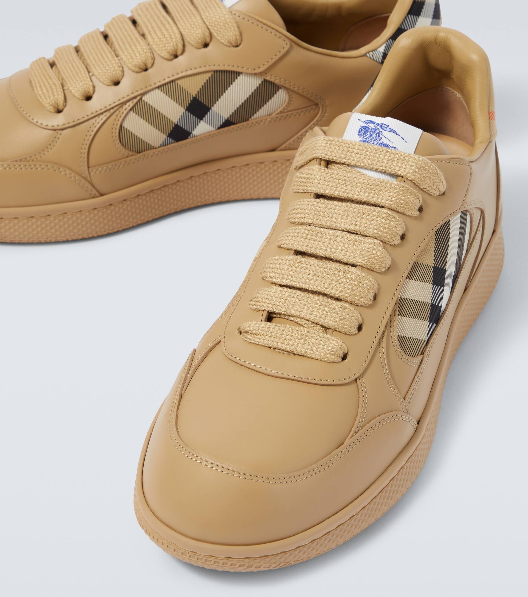 Burberry Check leather sneakers - 3