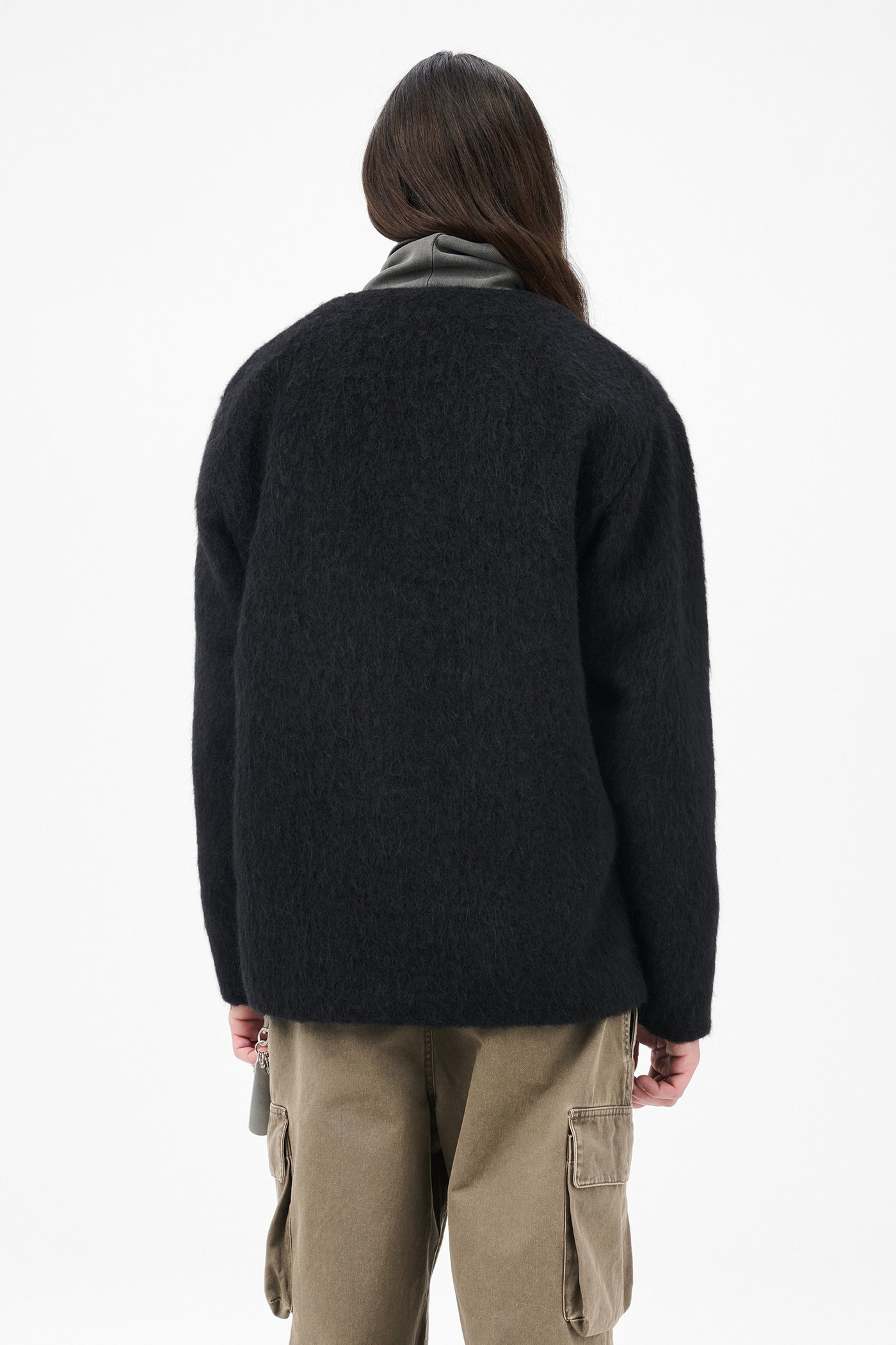 Cardigan Black Mohair - 6