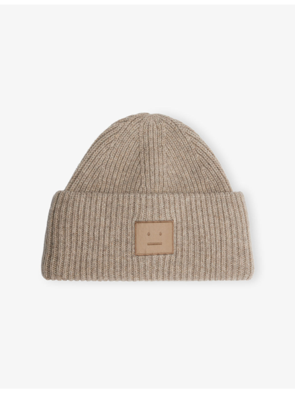 Ribbed Brand-Patch Wool-Blend Beanie - 1