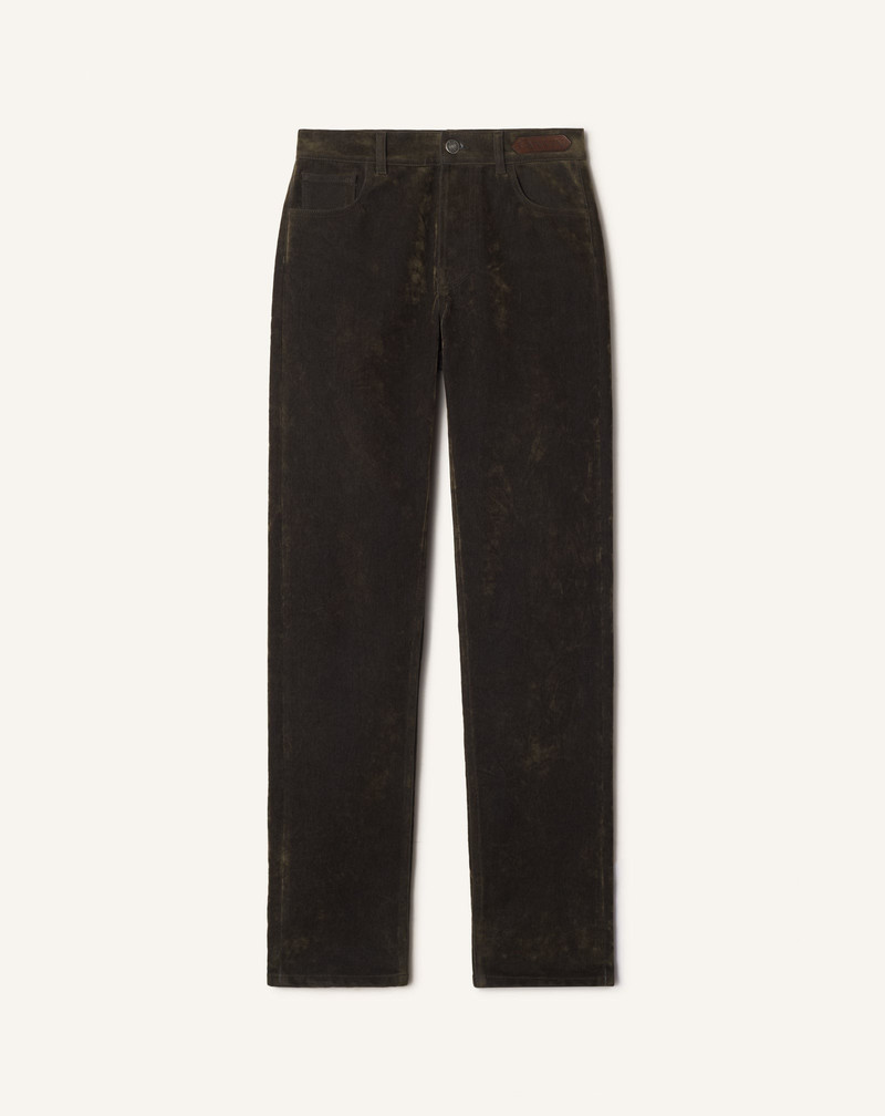 STRAIGHT-LEG TROUSERS IN VELVET DENIM 1