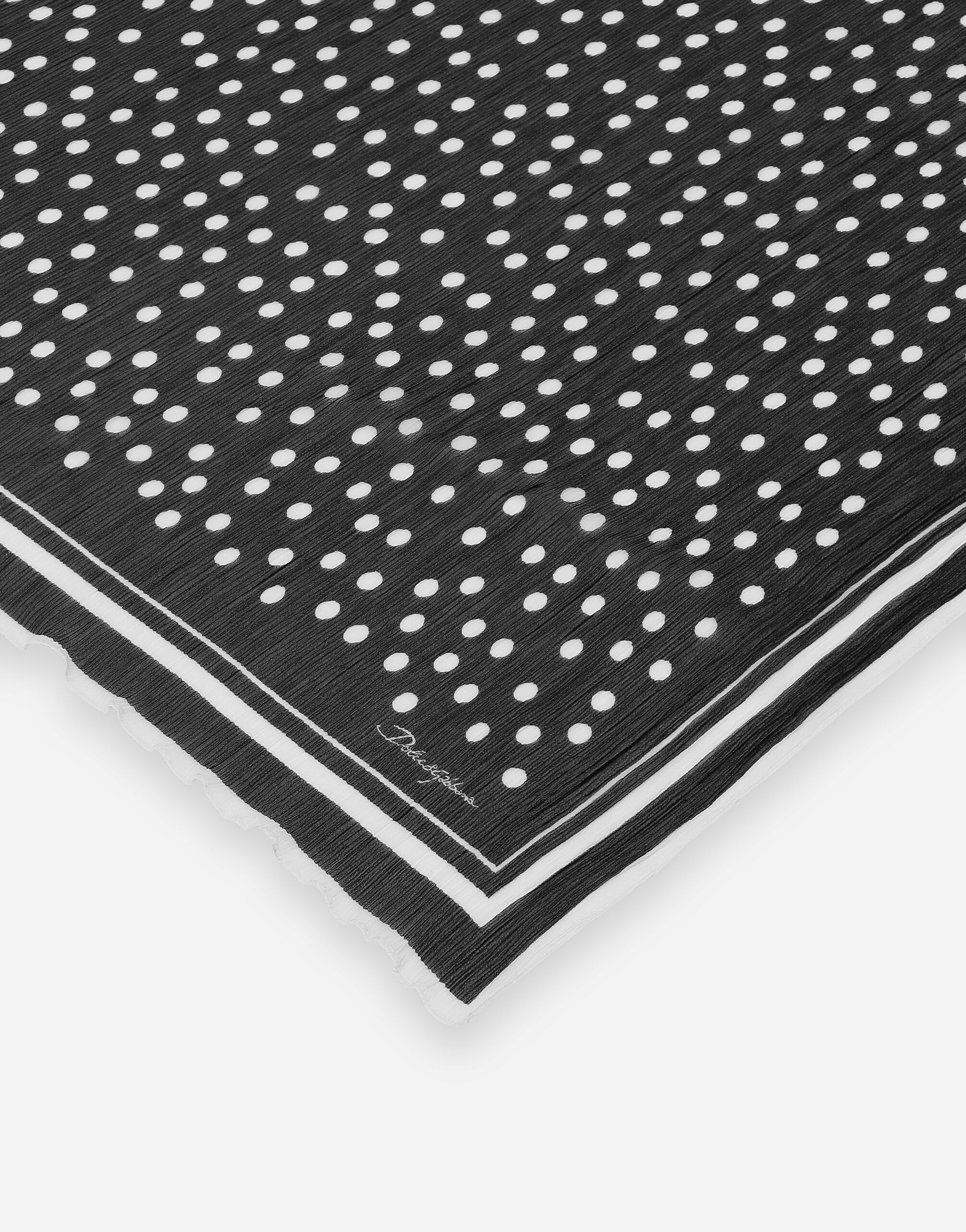 Polka-dot silk scarf (120x200) - 3