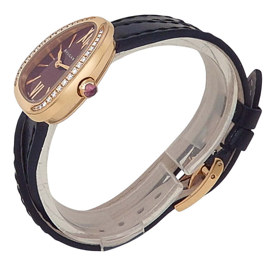 Pre-owned Bvlgari Serpenti Quartz Diamond Red Dial Ladies Watch 102730 - 2