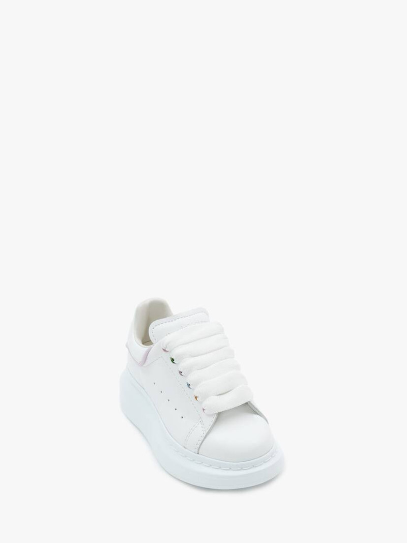 Alexander McQueen Kids Oversized Sneaker in White/multicolor outlook