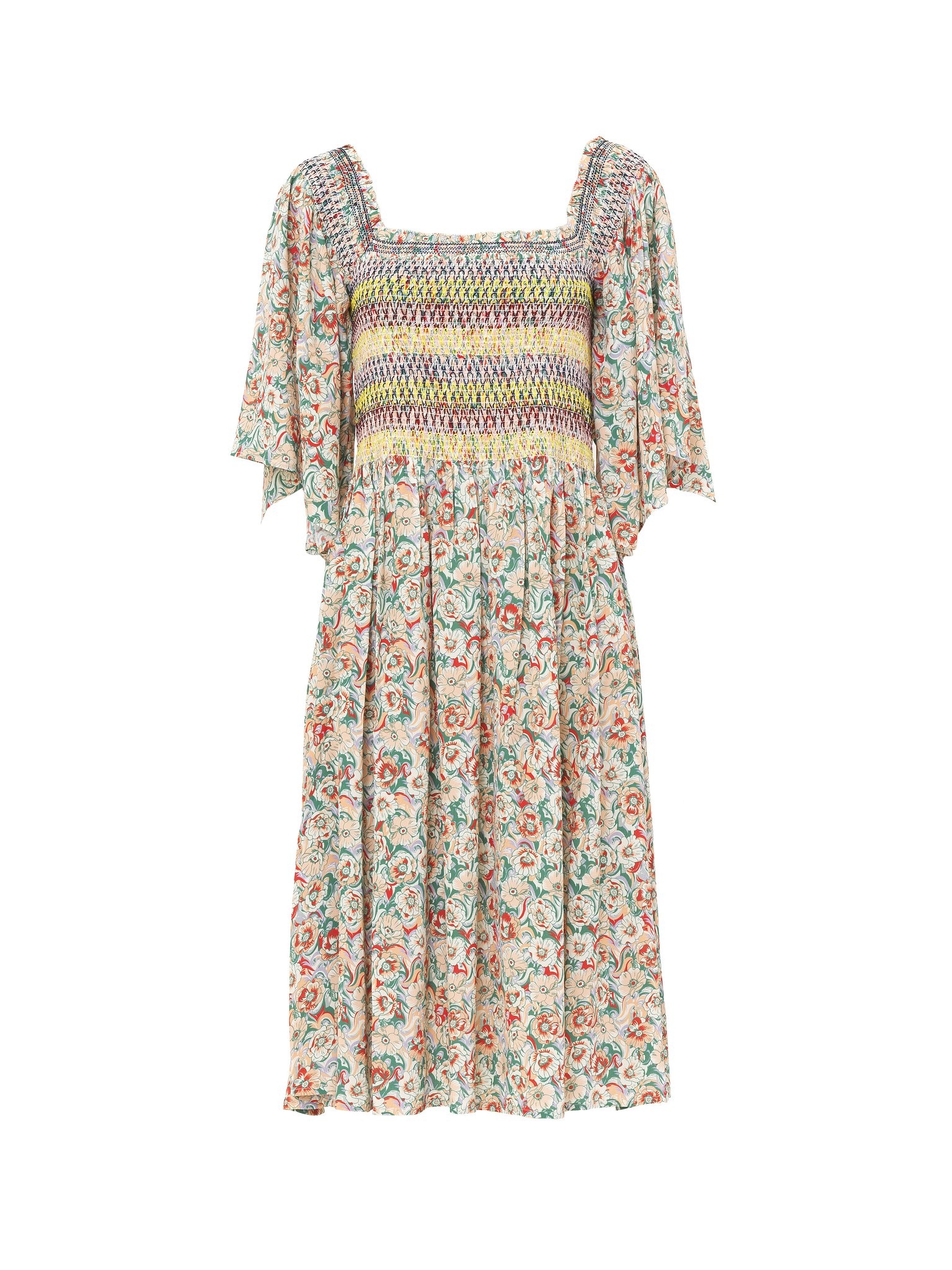 SMOCKED MIDI DRESS - 1