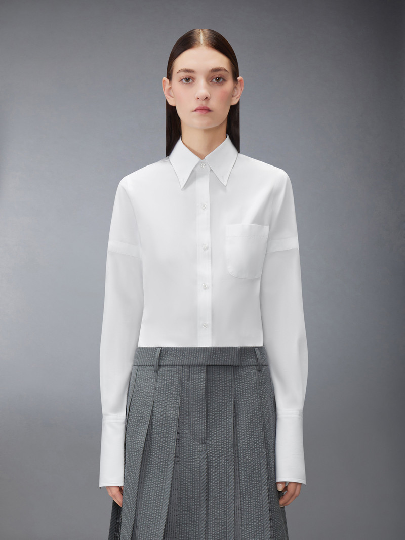 Thom Browne SOLID POPLIN ARMBAND FRENCH CUFF SHIRT outlook