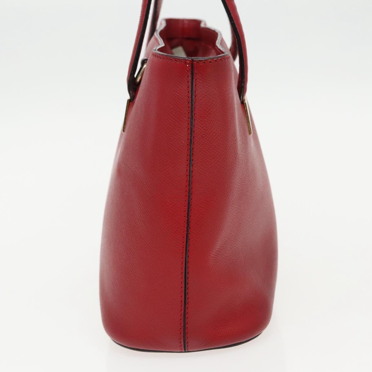 CELINE Hand Bag Leather Red Gold - 3