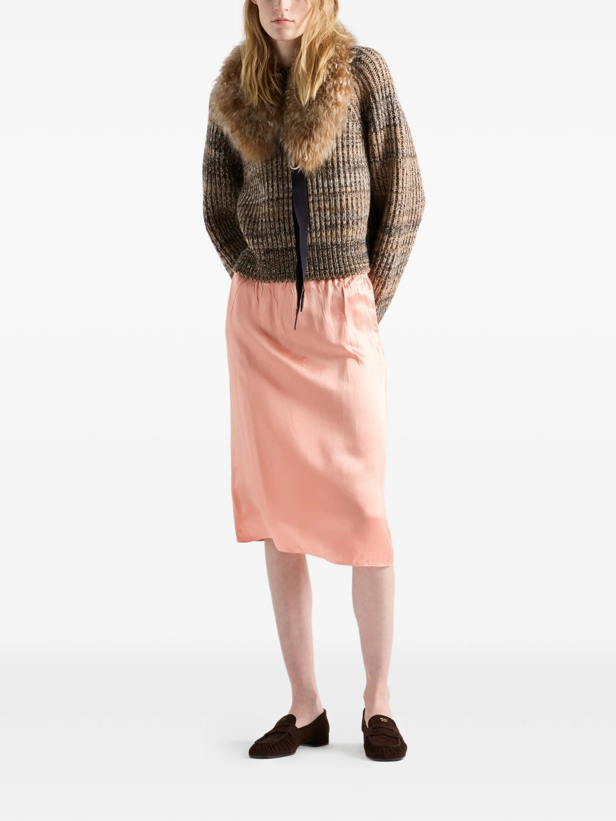 Prada Elasticated-waist Silk Skirt - 4