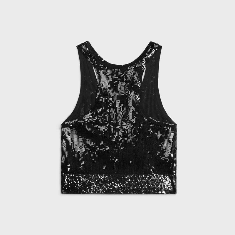 CELINE EMBROIDERED TANK TOP IN SILK outlook