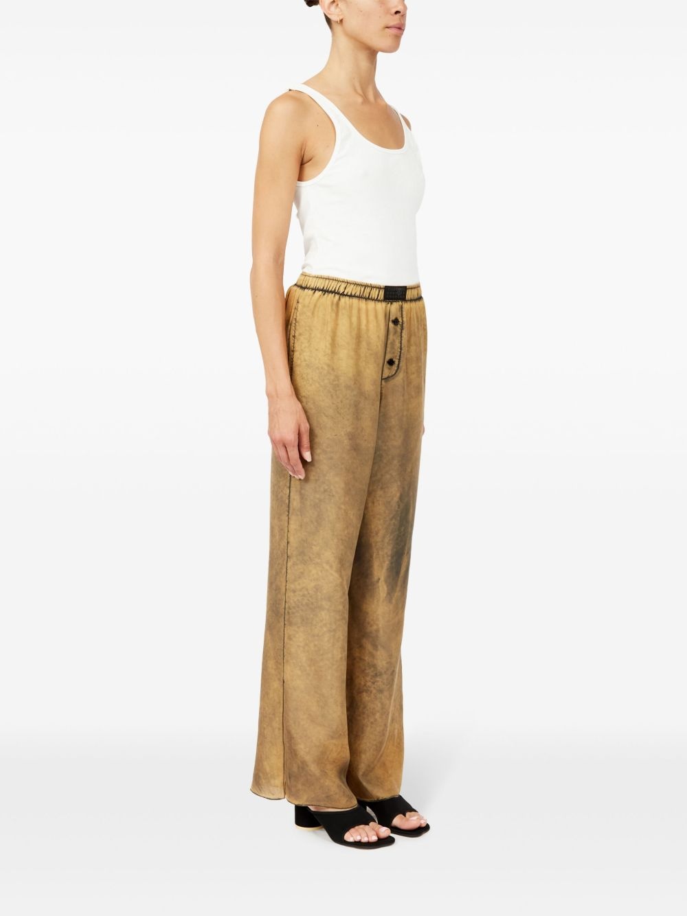 distressed-finish flared trousers - 3