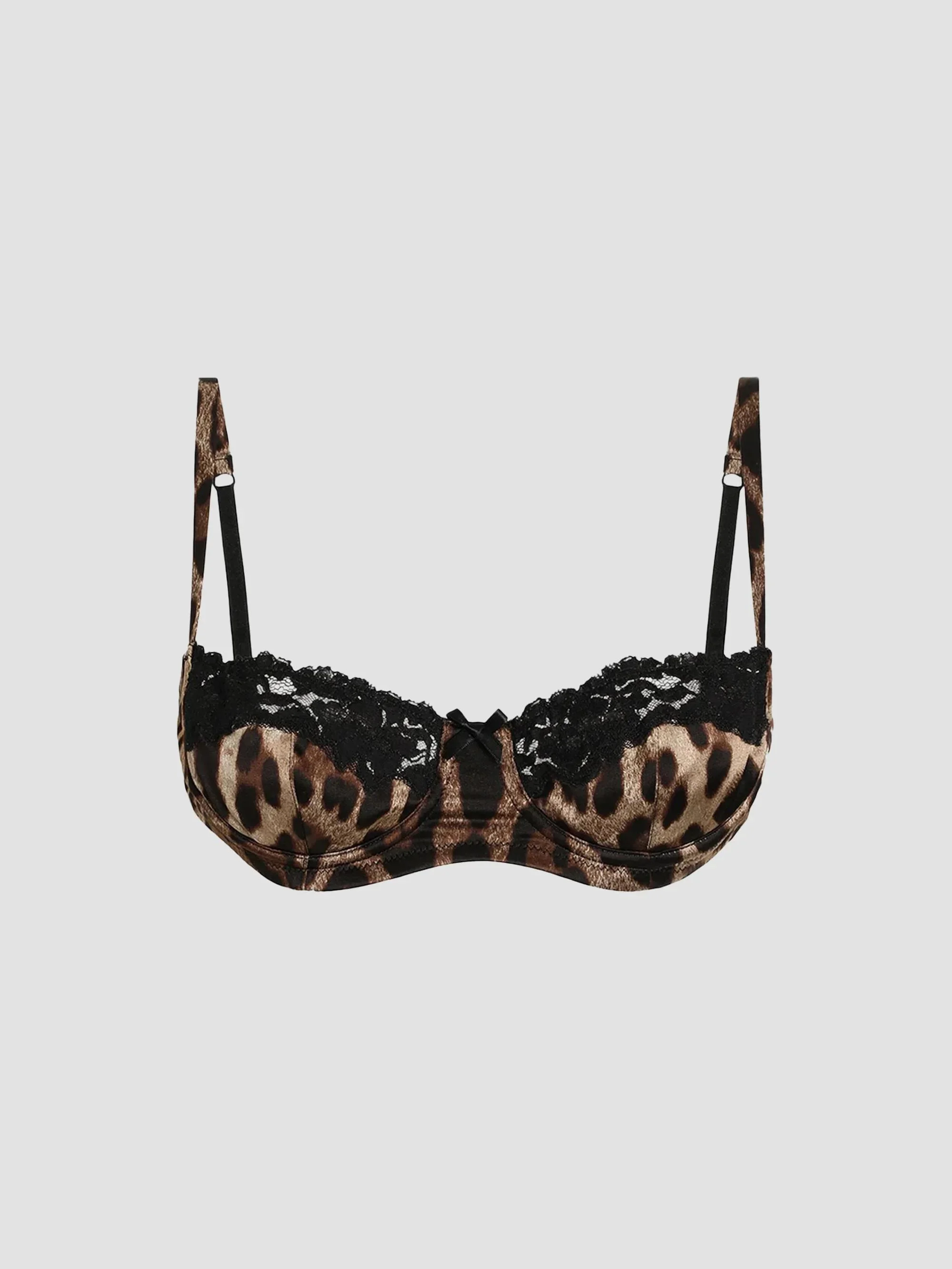 Women's Lace-Trimmed Leopard Print Bra - Leo - 1