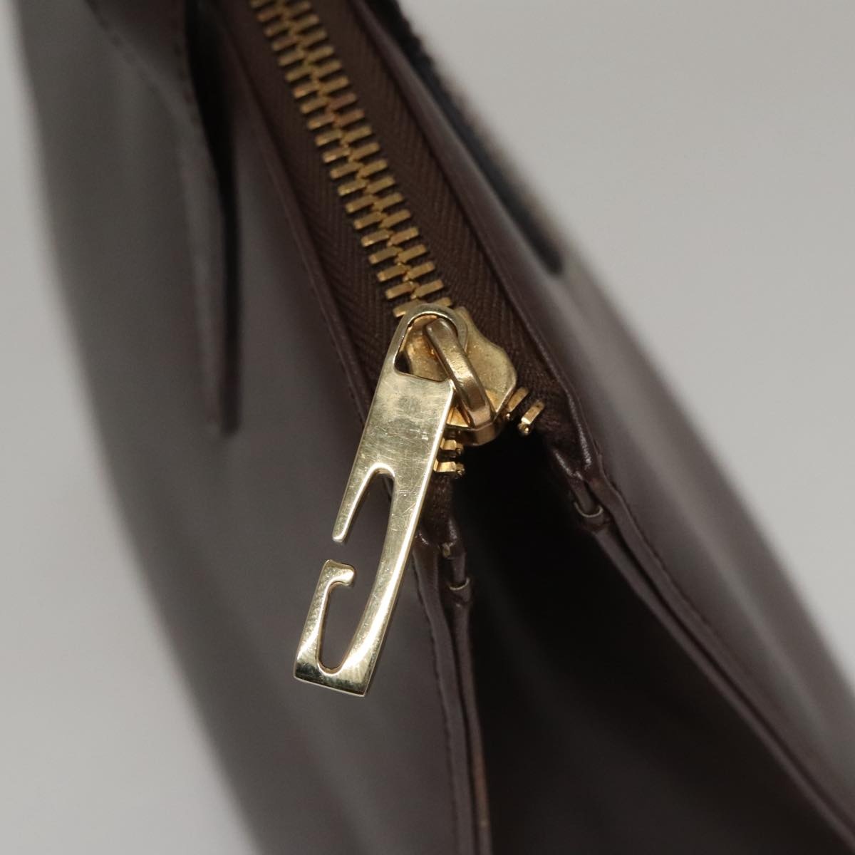 GUCCI Hand Bag Leather Outlet Brown Gold - 14