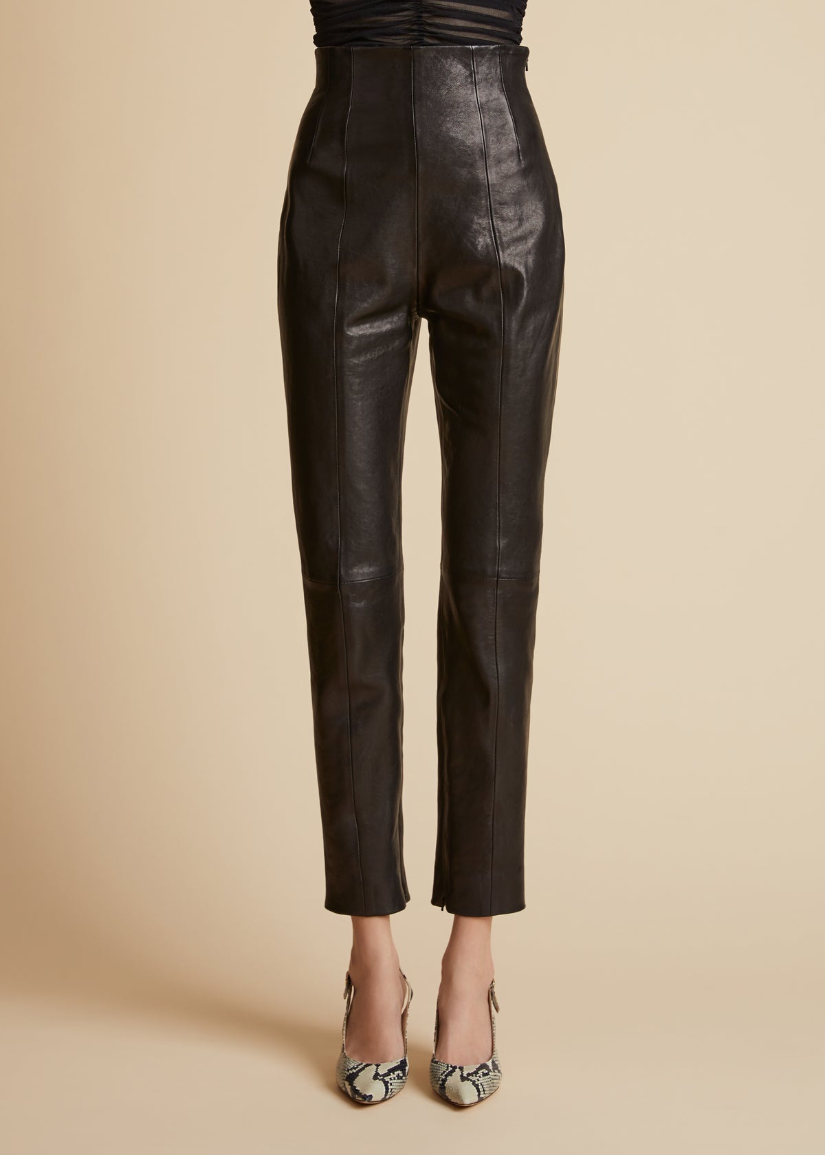 The Lenn Pant in Black Leather - 1