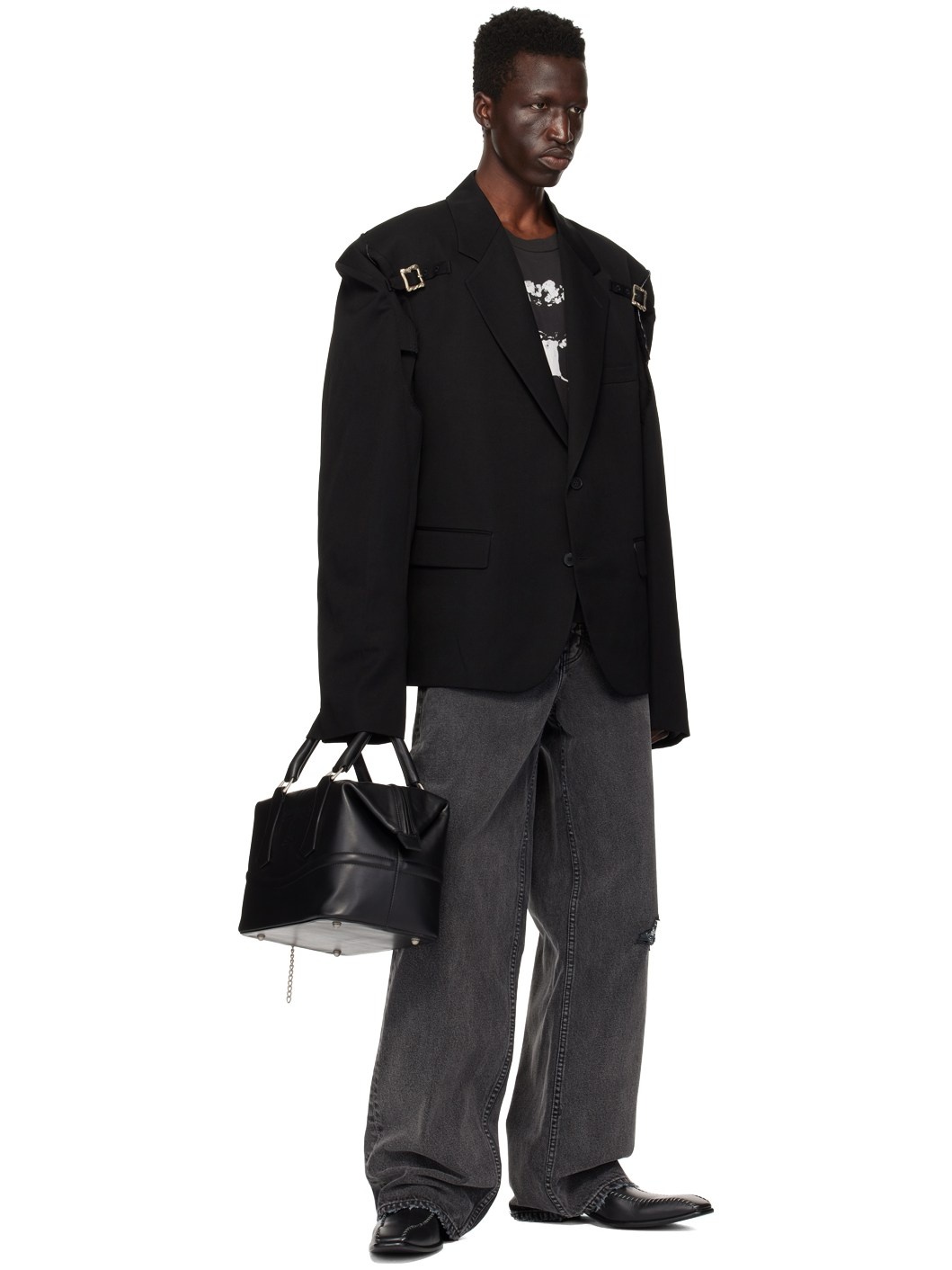 Black Restraint Blazer - 4