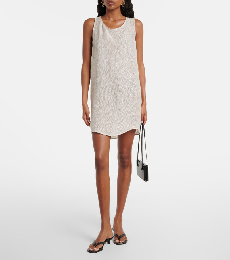 LESET Stella sequined linen-blend minidress outlook