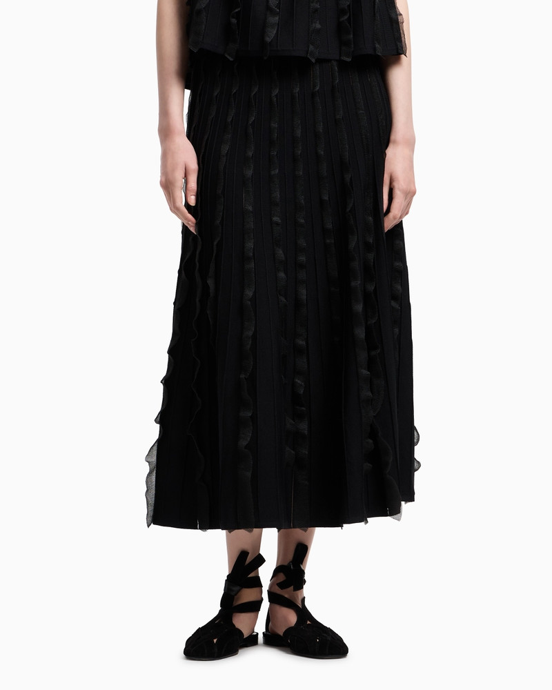 EMPORIO ARMANI VISCOSE KNIT SKIRT WITH RUCHES outlook