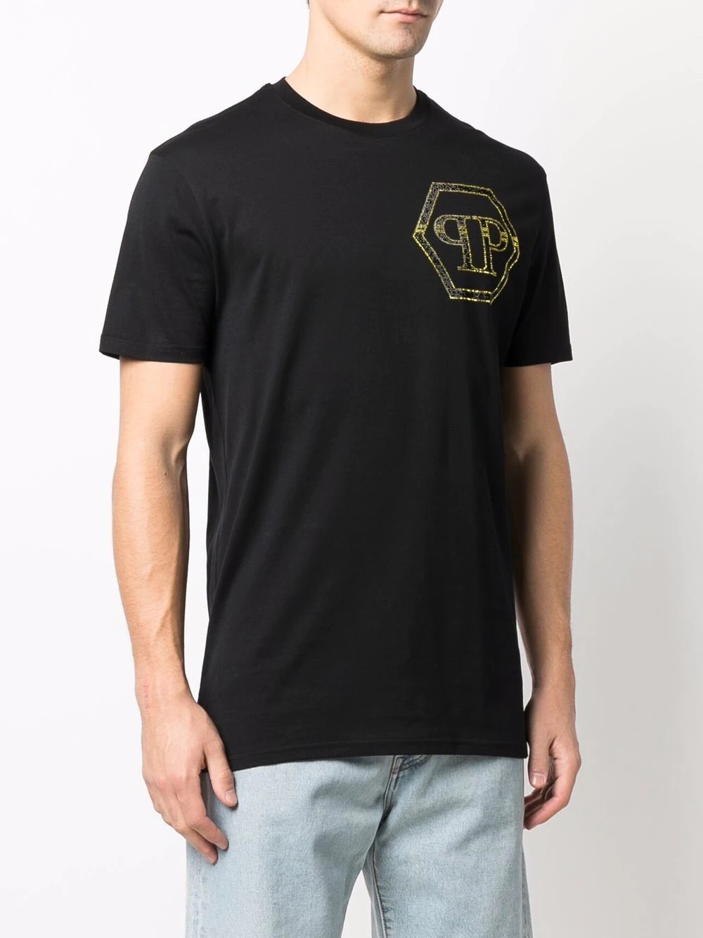 Hexagon logo-print cotton T-shirt - 3