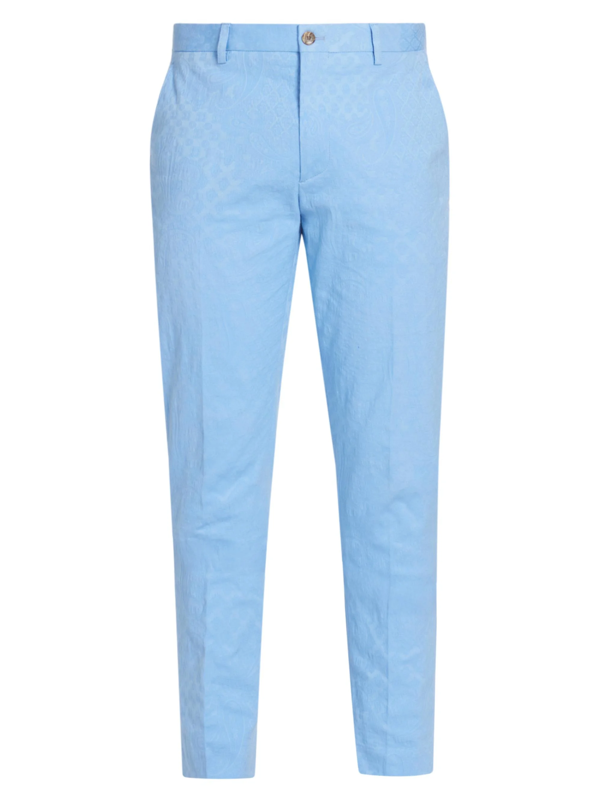 Men's Roma Paisley Jacquard Trousers - Azzurro - 1