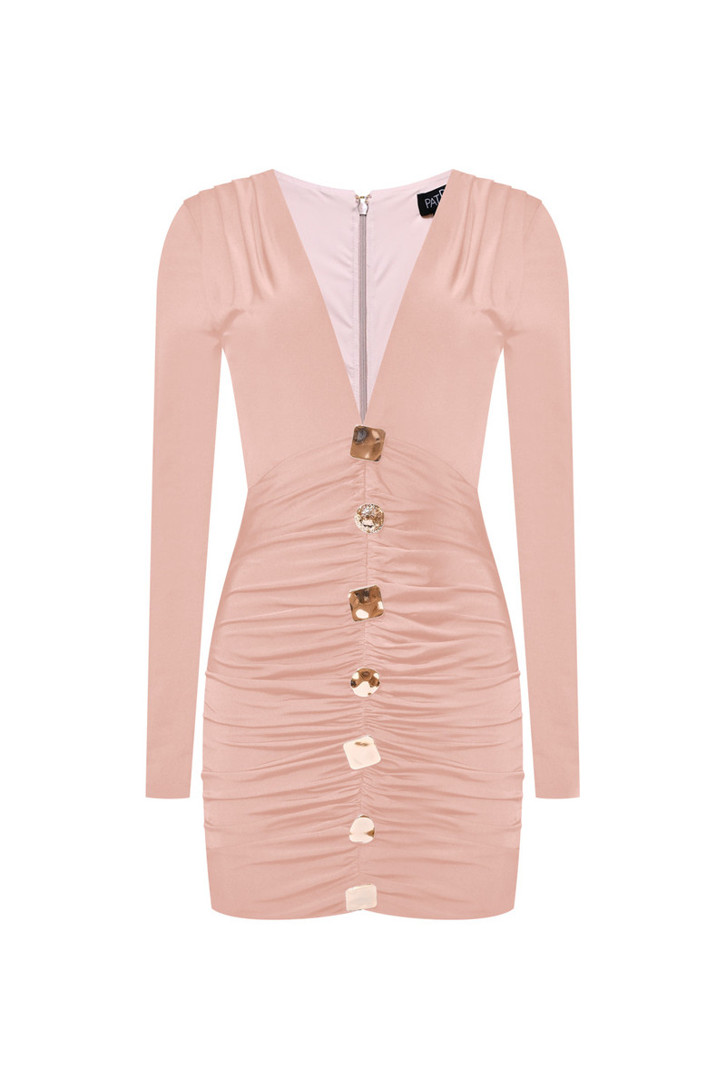 PatBO MOONLIT JERSEY LONG SLEEVE MINI DRESS outlook