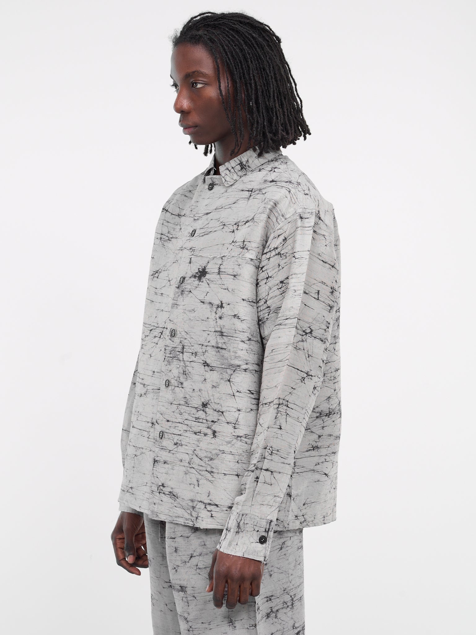 AIREI Silk Batik Button-Up Shirt | REVERSIBLE