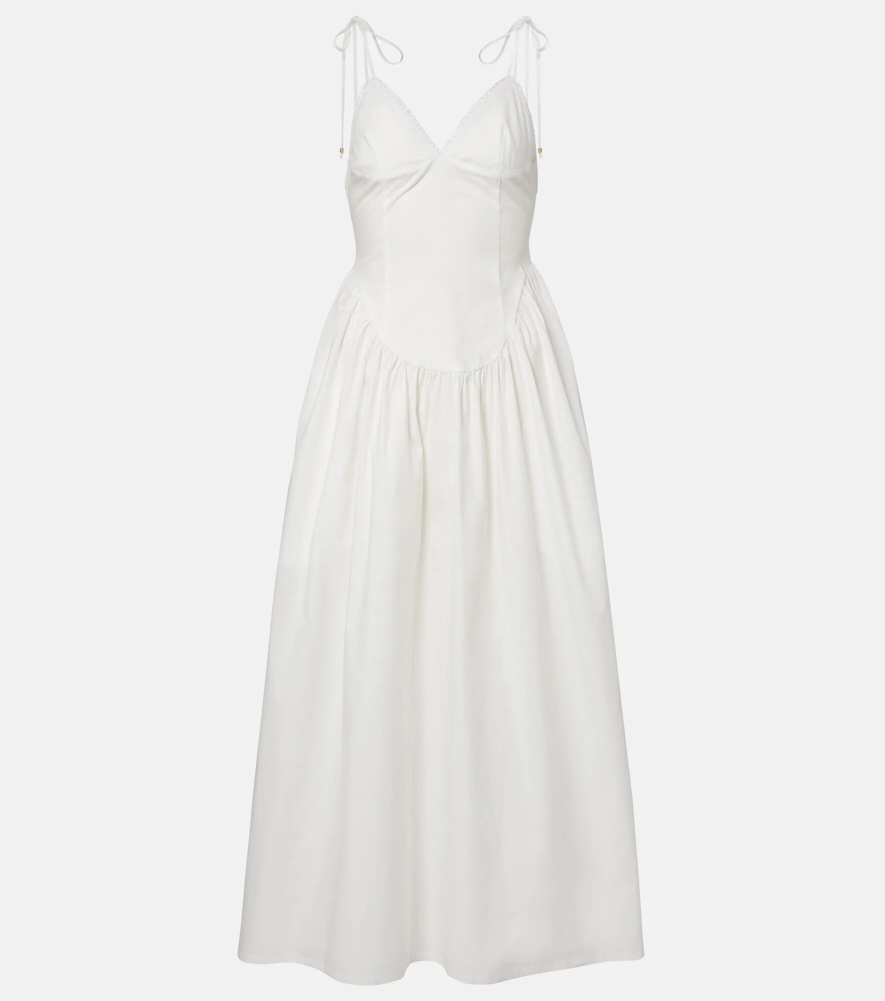 Paloma lace-trimmed cotton poplin maxi dress - 1