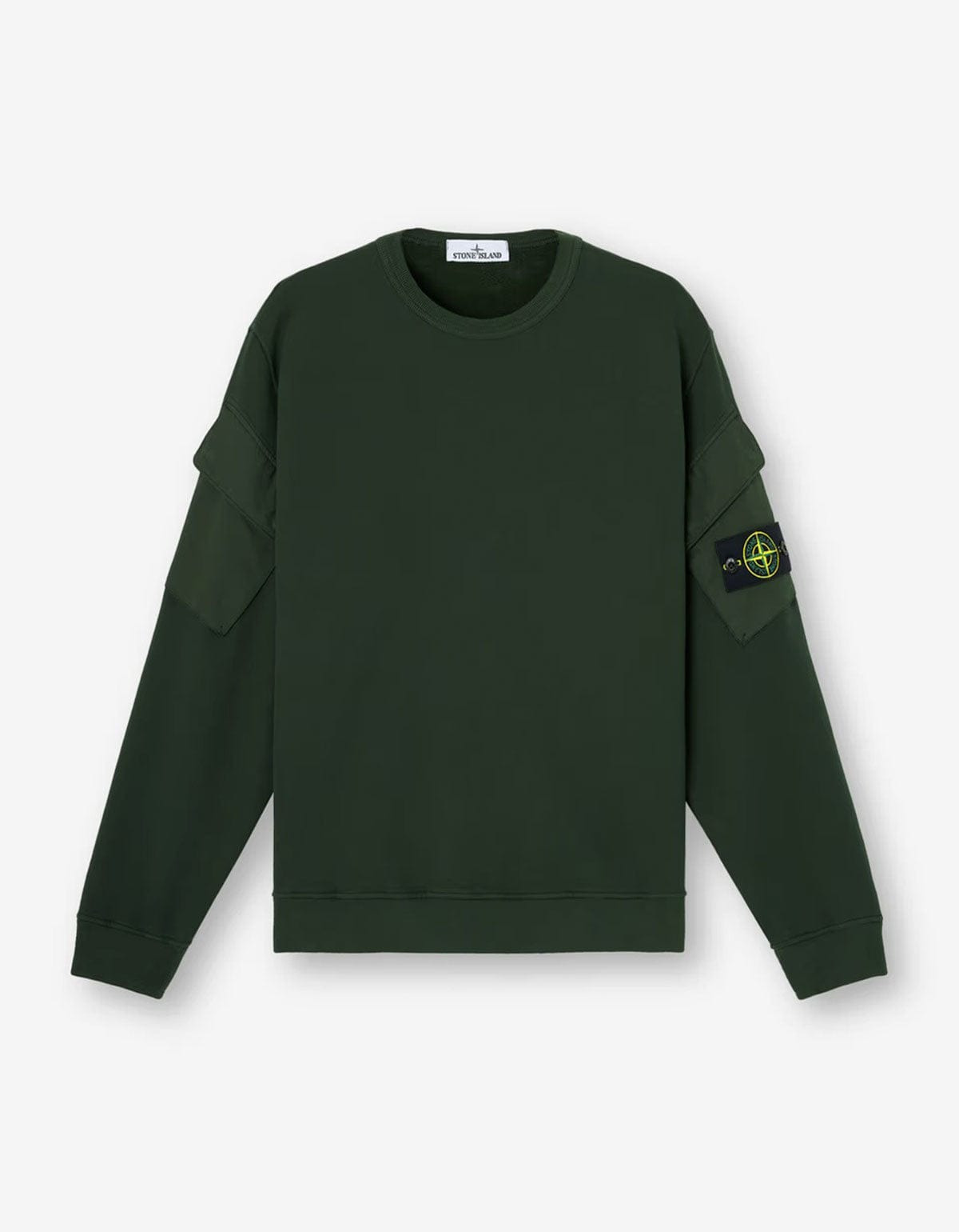 Stone Island Green Sleeve Pocket Sweatshirt - 1