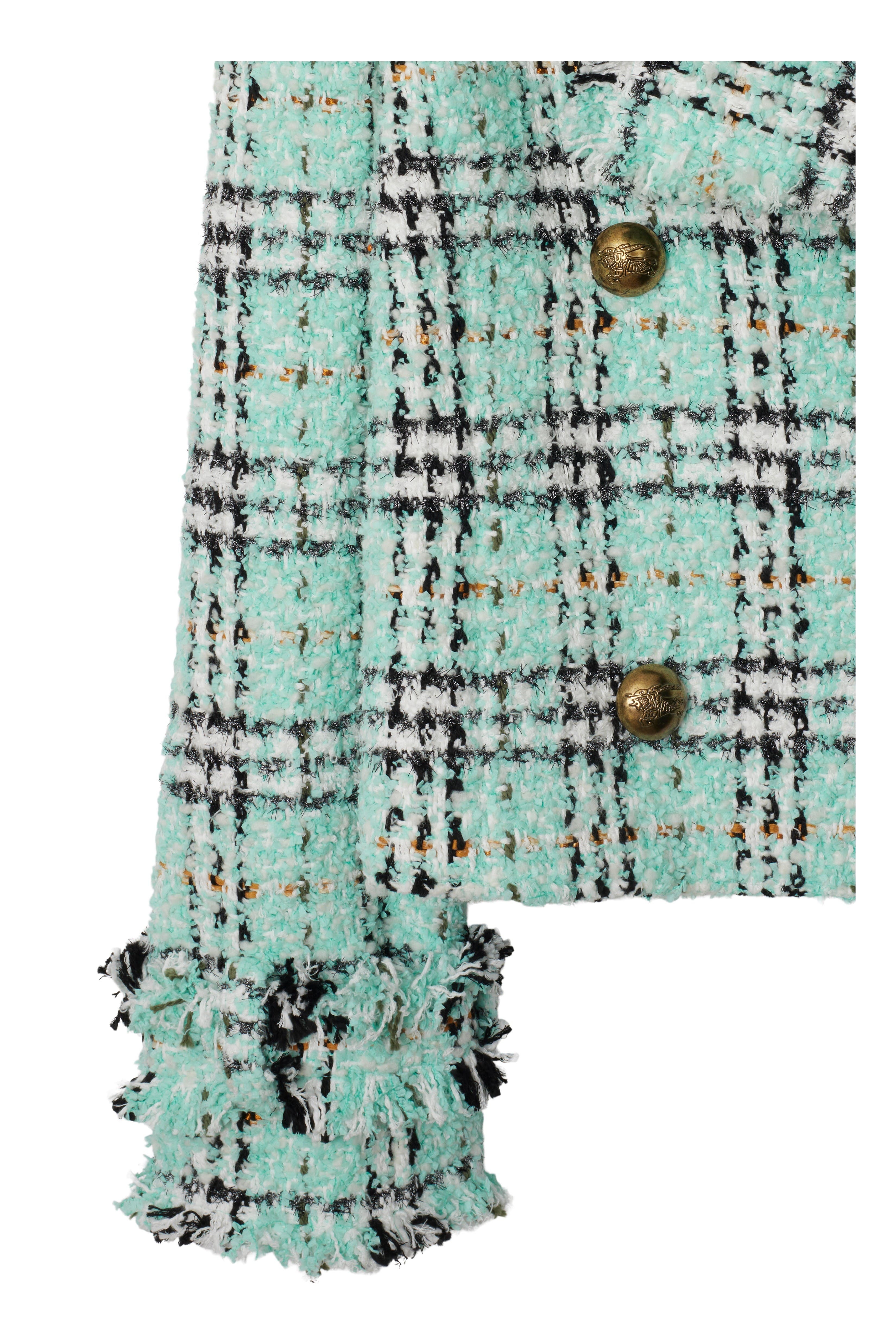 burberry Check Bouclé Jacket in Surf at Nordstrom - 5