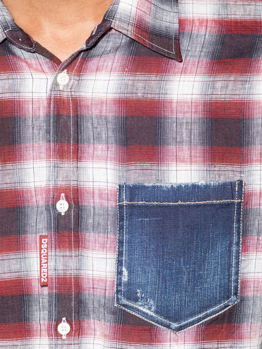 checked linen shirt - 4